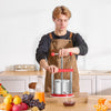 VEVOR 0.44 Gal/1.65L Fruit Wine Press, 2 Stainless Steel Barrels, Manual Juice Maker, Cider Apple Grape Tincture Honey Olive Oil Making Press with T-Handle for Outdoor Kitchen Home