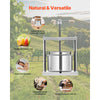 VEVOR 1.45 Gal/5L Fruit Wine Press, 2 Stainless Steel Barrels, Manual Juice Maker, Cider Apple Grape Tincture Honey Olive Oil Making Press with Triangular Handle for Outdoor Kitchen Home