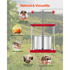 VEVOR 1.6 Gal/6L Fruit Wine Press, 2 Stainless Steel Barrels, Manual Juice Maker, Cider Apple Grape Tincture Honey Olive Oil Making Press with T-Handle for Outdoor Kitchen Home