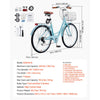 VEVOR Cruiser Bike, 7-Speed, 26-Inch Light Blue Beach Cruiser Bike with Large Capacity Basket and Rear Rack, Secure & Sturdy Cruiser Bike with Adjustable Seat, Fits for Cycling, Exercise & Shopping