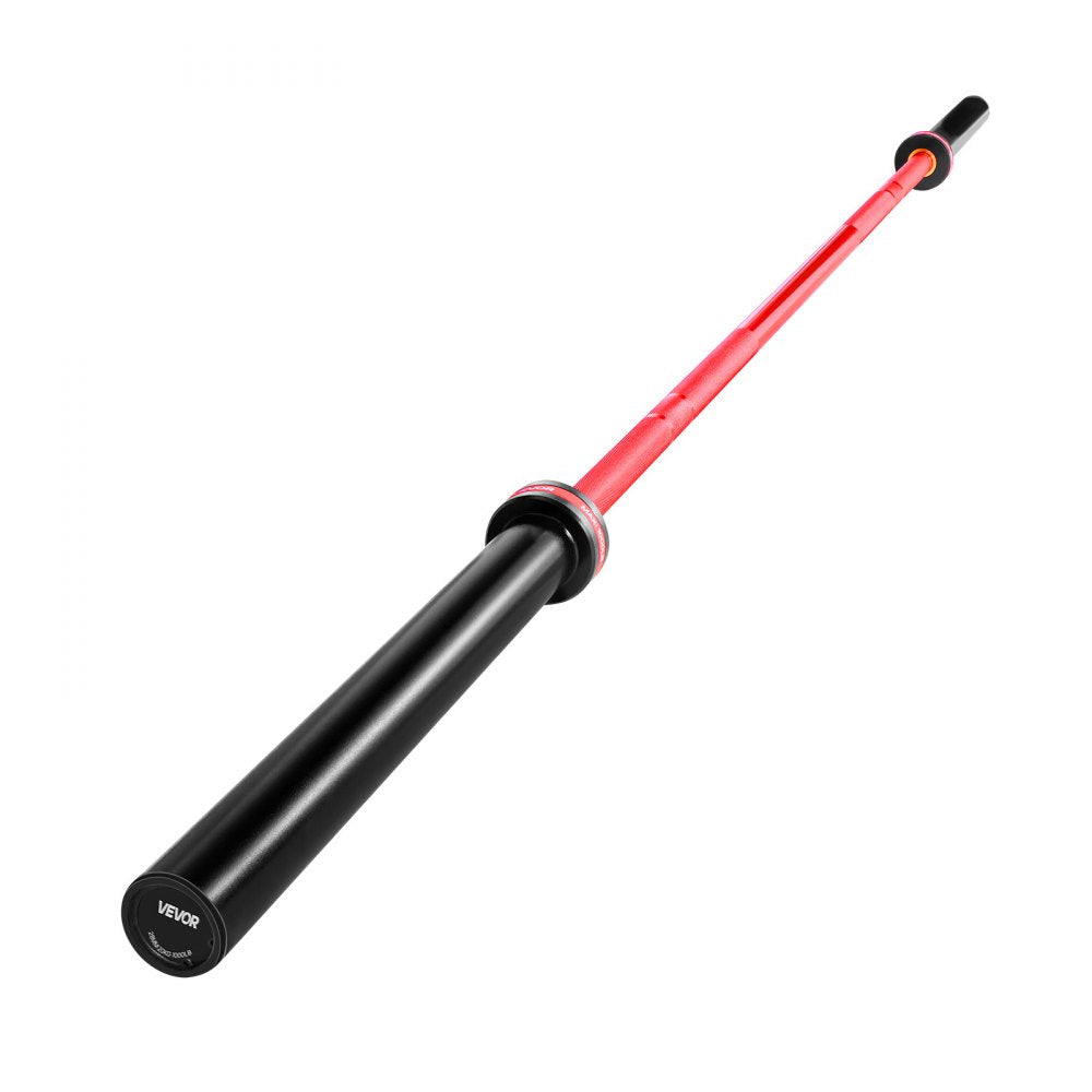 VEVOR 7FT Barbell Bar, Fits 2-Inch Weight Plates, Barbell Bar with Knurled Grip for Strength Training, Weightlifting, Squat, Deadlift, Bench Press, Curl, Overhead Press, 1000lbs/453kg Capacity