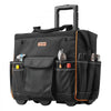 VEVOR Rolling Tool Bag, 110 lbs Load Capacity, 25 Pockets Heavy Duty Roller Tool Bag with Adjustable Telescoping Handle & Stable Base, Toolbag Organizers with Wheels for Electrician, Construction
