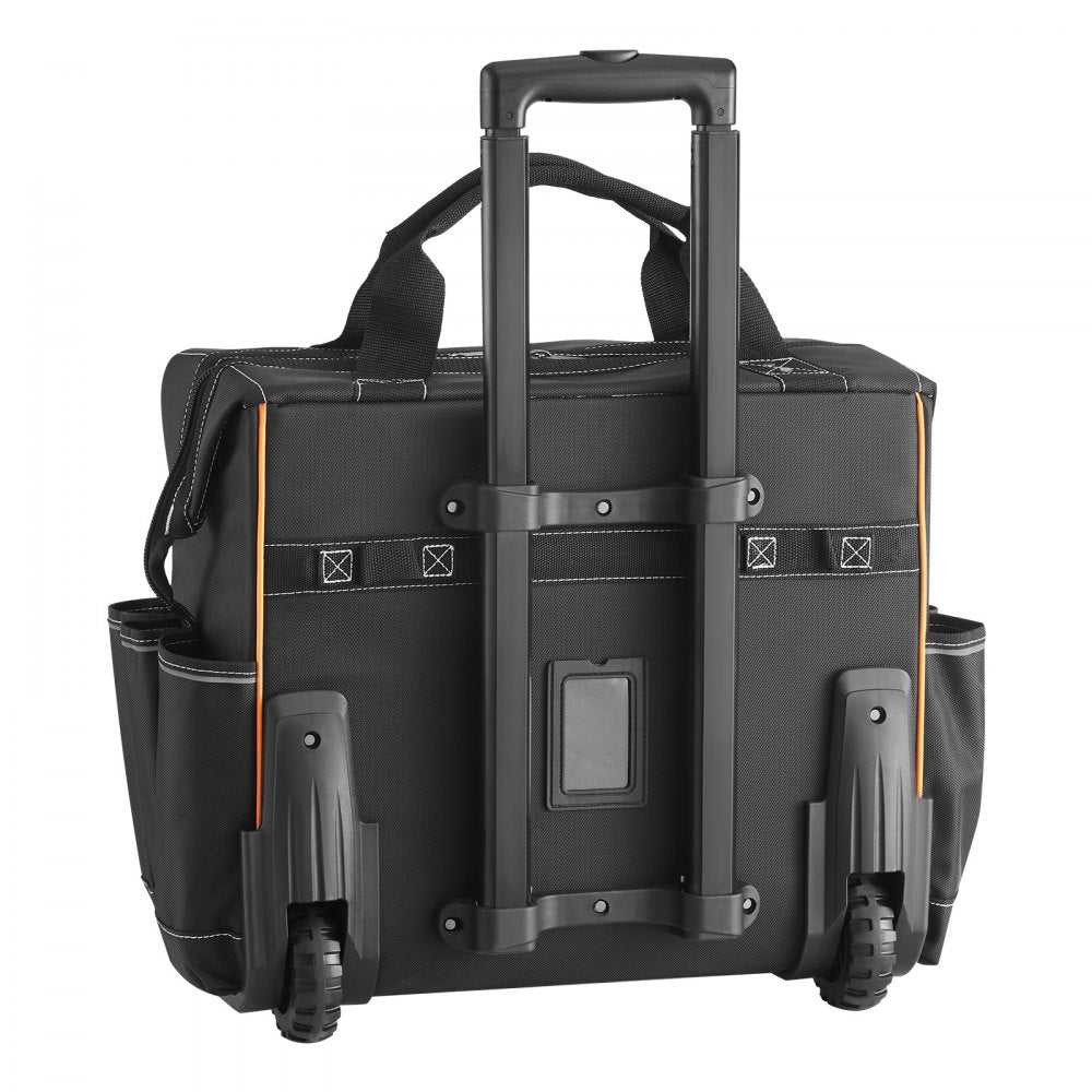 VEVOR Rolling Tool Bag, 110 lbs Load Capacity, 25 Pockets Heavy Duty Roller Tool Bag with Adjustable Telescoping Handle & Stable Base, Toolbag Organizers with Wheels for Electrician, Construction