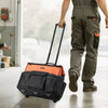 VEVOR Rolling Tool Bag, 110 lbs Load Capacity, 27 Pockets Heavy Duty Roller Tool Bag on Wheels, Adjustable Telescoping Handle & Stable Base, Toolbag Organizers with Wheels for Construction, Mechanic