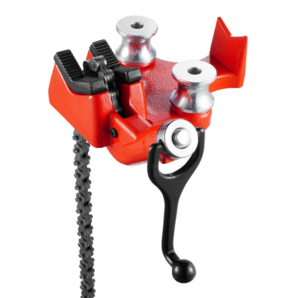 VEVOR Heavy-Duty Pipe Chain Vise, 1/8" - 5" Pipe Capacity, 26" Rugged Chain & Cast Iron Base, Hitch Mount Vise Plate Holder With Adjustable Height - Fits 2 inch x 2 inch Receiver
