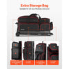 VEVOR Bowling Ball Bag, 3 Ball Double Roller Bowling Bag with Wheels, Featuring a Separate Compartment for Shoes (Up To US Size 16) & Oversized Accessory Pocket, Retractable Handle Extends to 41.34 in