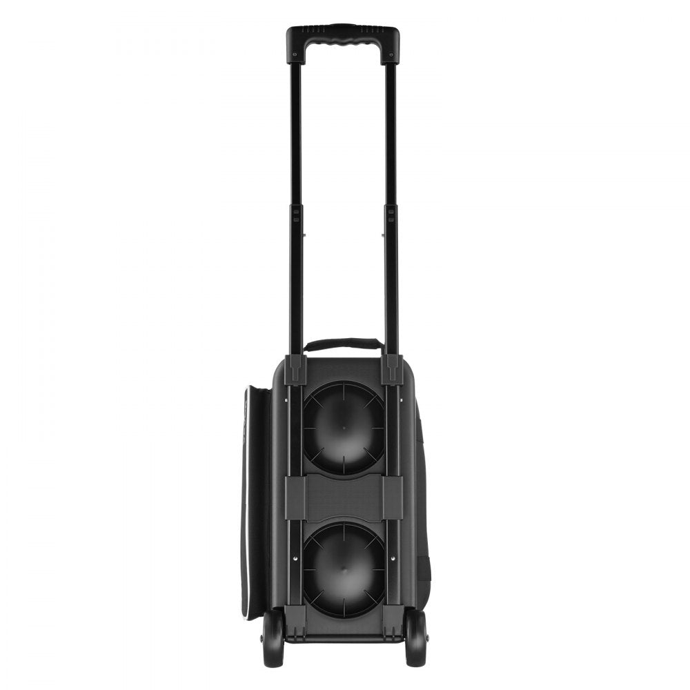 VEVOR Bowling Ball Bag, 2 Ball Double Roller Bowling Bag with Wheels, Featuring a Separate Compartment for Shoes (Up To US Size 16) & Oversized Accessory Pocket, Retractable Handle Extends to 41.32 in