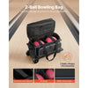 VEVOR Bowling Ball Bag, 2 Ball Double Roller Bowling Bag with Wheels, Featuring a Separate Compartment for Shoes (Up To US Size 16) & Oversized Accessory Pocket, Retractable Handle Extends to 41.32 in