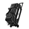 VEVOR 3 Ball Bowling Bag Double Roller Bag with Separate Shoe Compartment, for Bowling Shoes (Up To US Men Size 16), Rolling Ball Bag w/ Wheel, Accessory Pocket, Retractable Handle Extends to 40 in