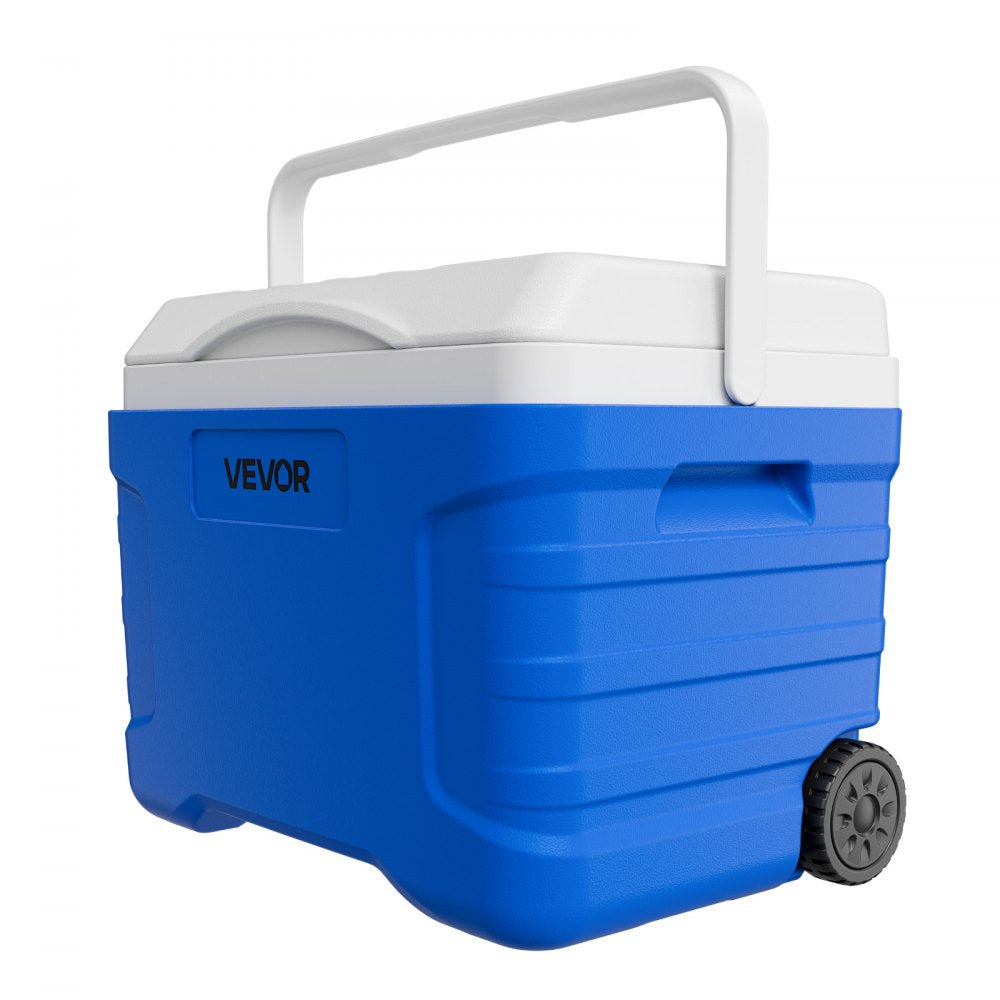 VEVOR Hard Cooler, 21QT Portable Rolling Cooler with Wheels, Leak-Resistant Coolbox Keeps Contents Cool for 48 Hours, Ice Retention Insulated Chests, Ultra-Light for Outdoor Picnics, Grill, Camping