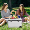 VEVOR Portable Cooler, 45 QT Wheeled Cooler with Ice Retention, Heavy-Duty Handles and Cup Holder, Lightweight Rigid Material Insulated Portable Cooler, Suitable for Family Picnics and Long Trips