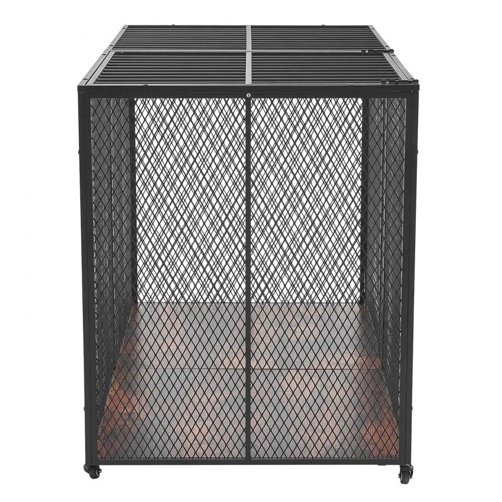 VEVOR 64 Inch Heavy Duty Dog Crate, Max Load Capacity 300 lbs, Indestructible Escape-Proof Dog Kennel Indoor for High Anxiety Large Breeds, Steel Metal Pet Cage with Double Doors & Lockable Wheels