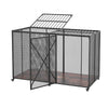VEVOR 64 Inch Heavy Duty Dog Crate, Max Load Capacity 300 lbs, Indestructible Escape-Proof Dog Kennel Indoor for High Anxiety Large Breeds, Steel Metal Pet Cage with Double Doors & Lockable Wheels