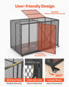 VEVOR 64 Inch Heavy Duty Dog Crate, Max Load Capacity 300 lbs, Indestructible Escape-Proof Dog Kennel Indoor for High Anxiety Large Breeds, Steel Metal Pet Cage with Double Doors & Lockable Wheels