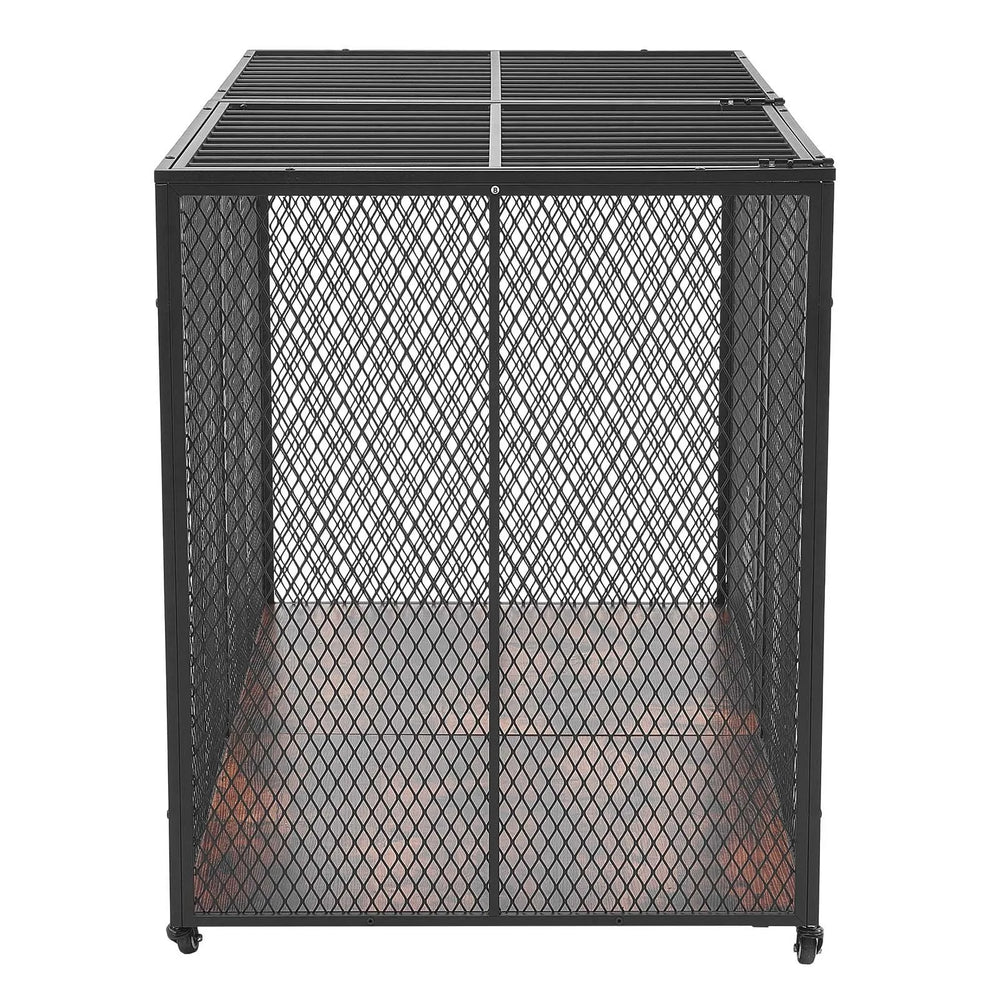 VEVOR 64 Inch Heavy Duty Dog Crate, Max Load Capacity 300 lbs, Indestructible Escape-Proof Dog Kennel Indoor for High Anxiety Large Breeds, Steel Metal Pet Cage with Double Doors & Lockable Wheels