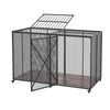 VEVOR 64 Inch Heavy Duty Dog Crate, Max Load Capacity 300 lbs, Indestructible Escape-Proof Dog Kennel Indoor for High Anxiety Large Breeds, Steel Metal Pet Cage with Double Doors & Lockable Wheels