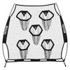 VEVOR 6 x 6 ft Football Trainer Throwing Net, Training Throwing Target Practice Net with 5 Target Pockets, Knotless Net Includes Straps and Portable Carry Case, Improve QB Throwing Accuracy, Black