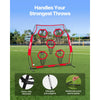 VEVOR 6 x 6 ft Football Trainer Throwing Net, Training Throwing Target Practice Net with 5 Target Pockets, Knotless Net Includes Straps and Portable Carry Case, Improve QB Throwing Accuracy, Red