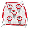 VEVOR 6 x 6 ft Football Trainer Throwing Net, Training Throwing Target Practice Net with 5 Target Pockets, Knotless Net Includes Straps and Portable Carry Case, Improve QB Throwing Accuracy, Red