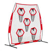 VEVOR 6 x 6 ft Football Trainer Throwing Net, Training Throwing Target Practice Net with 5 Target Pockets, Knotless Net Includes Straps and Portable Carry Case, Improve QB Throwing Accuracy, Red