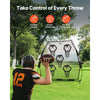 VEVOR 7 x 7 ft Football Trainer Throwing Net, Training Throwing Target Practice Net with 5 Target Pockets, Knotless Net Includes Straps and Portable Carry Case, Improve QB Throwing Accuracy, Black