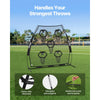 VEVOR 7 x 7 ft Football Trainer Throwing Net, Training Throwing Target Practice Net with 5 Target Pockets, Knotless Net Includes Straps and Portable Carry Case, Improve QB Throwing Accuracy, Black
