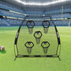 VEVOR 7 x 7 ft Football Trainer Throwing Net, Training Throwing Target Practice Net with 5 Target Pockets, Knotless Net Includes Straps and Portable Carry Case, Improve QB Throwing Accuracy, Black