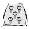 VEVOR 7 x 7 ft Football Trainer Throwing Net, Training Throwing Target Practice Net with 5 Target Pockets, Knotless Net Includes Straps and Portable Carry Case, Improve QB Throwing Accuracy, Black