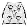 VEVOR 7 x 7 ft Football Trainer Throwing Net, Training Throwing Target Practice Net with 5 Target Pockets, Knotless Net Includes Straps and Portable Carry Case, Improve QB Throwing Accuracy, Black