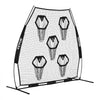 VEVOR 7 x 7 ft Football Trainer Throwing Net, Training Throwing Target Practice Net with 5 Target Pockets, Knotless Net Includes Straps and Portable Carry Case, Improve QB Throwing Accuracy, Black