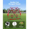 VEVOR 7 x 7 ft Football Trainer Throwing Net, Training Throwing Target Practice Net with 5 Target Pockets, Knotless Net Includes Straps and Portable Carry Case, Improve QB Throwing Accuracy, Red