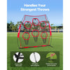 VEVOR 8 x 8 ft Football Trainer Throwing Net, Training Throwing Target Practice Net with 6 Target Pockets, Knotless Net Includes Straps and Portable Carry Case, Improve QB Throwing Accuracy, Red