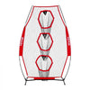 VEVOR 8 x 4 inch Football Trainer Throwing Net, Training Throwing Target Practice Net with 5 Target Pockets, Knotless Net Includes Straps and Portable Carry Case, Improve QB Throwing Accuracy, Red