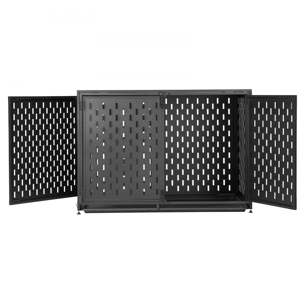 VEVOR Dog Crate Furniture, 42 Inch Heavy Duty Dog Kennel Furniture Indoor for Small & Medium Dogs, Steel Decorative Pet Cage House End Table with 3 Doors, Detachable Tray & Escape-Proof Locks, Black