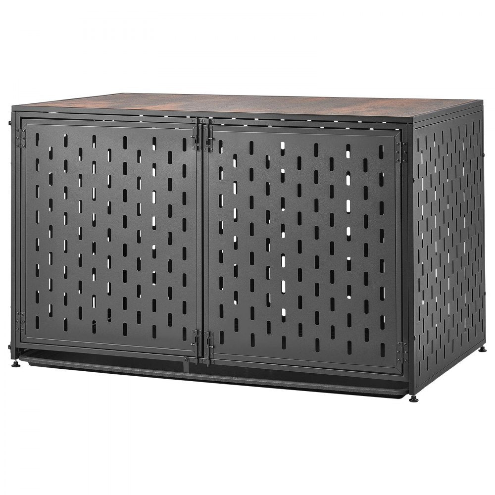 VEVOR Dog Crate Furniture, 48 Inch Heavy Duty Dog Kennel Furniture Indoor for Large Dogs, Sturdy Steel Decorative Pet Cage House End Table with 3 Doors, Detachable Tray & Escape-Proof Locks, Black