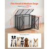 VEVOR 38 Inch Heavy Duty Dog Crate, Max Load 250 lbs, Foldable Indestructible Escape-Proof Dog Kennel Indoor for High Anxiety Small & Medium Breeds, Steel Pet Cage with Double Doors & Lockable Wheels