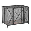 VEVOR 38 Inch Heavy Duty Dog Crate, Max Load 250 lbs, Foldable Indestructible Escape-Proof Dog Kennel Indoor for High Anxiety Small & Medium Breeds, Steel Pet Cage with Double Doors & Lockable Wheels