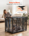 VEVOR 38 Inch Heavy Duty Dog Crate, Max Load 250 lbs, Foldable Indestructible Escape-Proof Dog Kennel Indoor for High Anxiety Small & Medium Breeds, Steel Pet Cage with Double Doors & Lockable Wheels