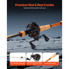 VEVOR Rod and Fishing Reel Combo, IM7 Carbon Fiber Baitcasting Rod and Reel Combo, Bass Fishing Pole with 7+1 BB System, 7.0:1 Gear Ratio, Cork Handle, Stainless Steel Guides with Ceramic Rings