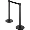 VEVOR Crowd Control Stanchion, Set of 6 Pieces Stanchion Set, Stanchion Set with 6.6 ft/2 m Black Retractable Belt, Black Crowd Control Barrier with Concrete and Metal Base - Easy Connect Assembly