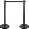 VEVOR Crowd Control Stanchion, Set of 6 Pieces Stanchion Set, Stanchion Set with 6.6 ft/2 m Black Retractable Belt, Black Crowd Control Barrier with Concrete and Metal Base - Easy Connect Assembly