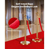 VEVOR 2 Pcs Red Velvet Stanchion Ropes, 5 ft Crowd Control Stanchion Red Velvet Ropes with Gold Hooks, Post Queue Barrier Carpet Rope for Carpet Events Movie Theaters Grand Openings Hotels Party