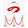 VEVOR 4 Pcs Red Velvet Stanchion Ropes, 5 ft Crowd Control Stanchion Red Velvet Ropes with Gold Hooks, Post Queue Barrier Carpet Rope for Carpet Events Movie Theaters Grand Openings Hotels Party