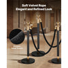 VEVOR 4 Pcs Black Velvet Stanchion Ropes, 5 ft Crowd Control Stanchion Black Velvet Ropes with Gold Hooks, Post Queue Barrier Carpet Rope for Carpet Events Movie Theaters Grand Openings Hotels Party