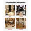 VEVOR 4 Pcs Black Velvet Stanchion Ropes, 5 ft Crowd Control Stanchion Black Velvet Ropes with Gold Hooks, Post Queue Barrier Carpet Rope for Carpet Events Movie Theaters Grand Openings Hotels Party