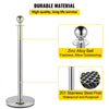 VEVOR 4PCS Stainless Steel Stanchion Posts Queue, Red Velvet Ropes Silver Post, 5FT Rope Barriers Queue Line Crowd Control Barriers for Party Supplies