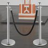 VEVOR Crowd Control Stanchion, Set of 2 Pieces Stanchion, Stanchion Set with 5 ft/1.5 m Black Velvet Rope, Silver Crowd Control Barrier with Sturdy Concrete and Metal Base – Easy Connect Assembly