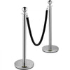 VEVOR Crowd Control Stanchion, Set of 2 Pieces Stanchion, Stanchion Set with 5 ft/1.5 m Black Velvet Rope, Silver Crowd Control Barrier with Sturdy Concrete and Metal Base – Easy Connect Assembly