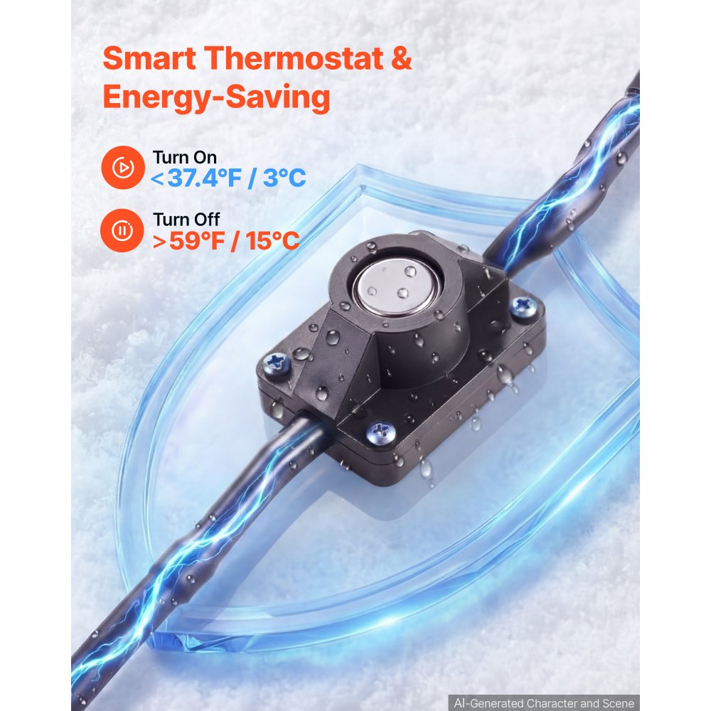 VEVOR 75FT Heated Water Hose for RV -45°F Anti Freeze Drinking Water Hose, 1/2" ID, Smooth Surface, with Leakage Protection GFCI, Built-in Thermostat, Freeze & Leak-Proof, Lead and BPA Free for RVs