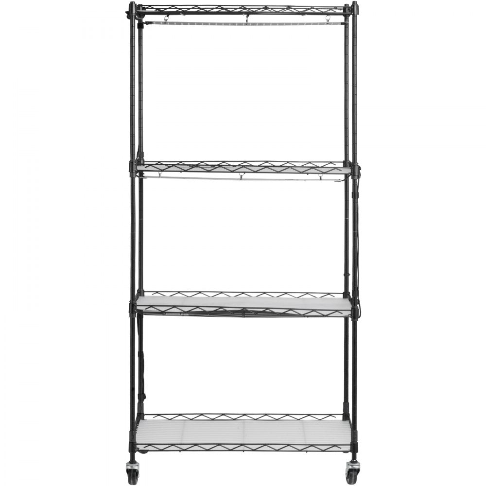 VEVOR Plant Stand with Grow Light, 4-Tier Plant Shelf with 45W Full Spectrum Grow Light, 3 Mode Plant Light with Timer and Wheel for Seed Starting, Metal Grow Light Shelf for Indoor Plants
